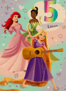 Verjaardagskaart Disney prinses 5 jaar