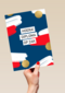 Rood wit blauwe geslaagd kaart met goud