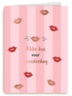 Moederdag dikke kus roze