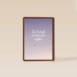 Condoleance kaart De hemel is een ster rijker