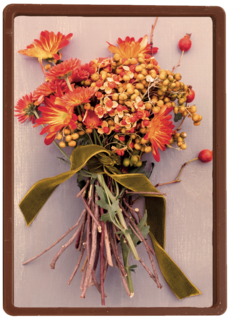 herfst kaart met herfstbloemen