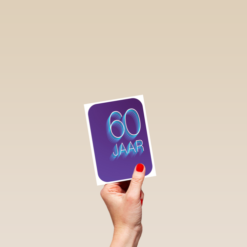 Verjaardagskaart 60 jaar paars