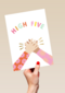 nieuwe baan kaart high five