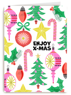 Kerstkaart enjoy xmas zuurstokken