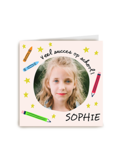 Back To School Veel Succes fotokaart