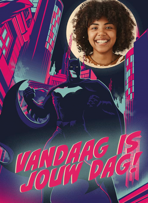 Batman fotokaart verjaardag meisje
