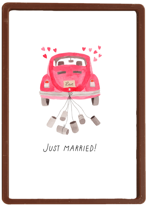 Kaart Hallmark | Felicitatie Huwelijk | Pas Getrouwd Kaart Auto Met Blikjes