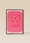 Verjaardagskaart 50 jaar roze rood