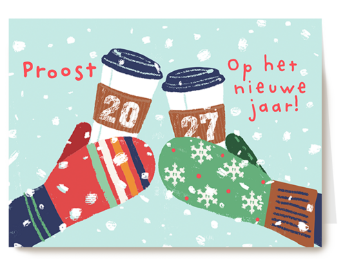 Kaart Hallmark | Nieuwjaar | Proost Op Het Nieuwe Jaar 2027 Proost Met Koffie