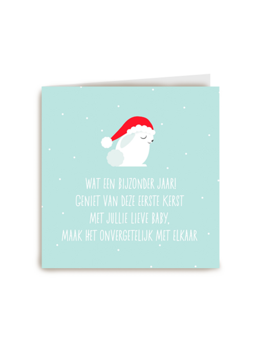 Kerstkaart Speciale momenten Eerste kerst met nieuwe baby