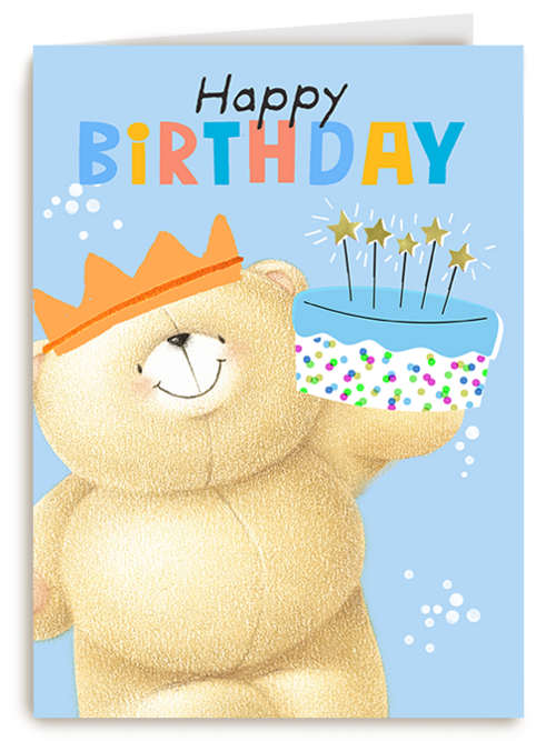 Forever Friends Happy Birthday cake blue