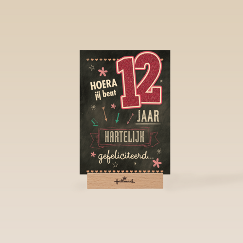 verjaardag leeftijden krijtbord 12