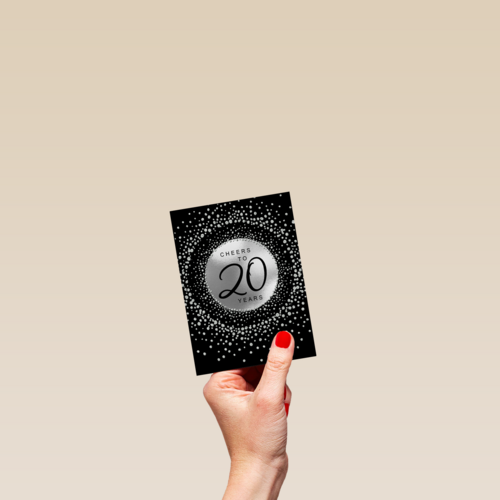 Verjaardagskaart leeftijden Cheers to 20 years