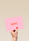 merci op roze achtergrond