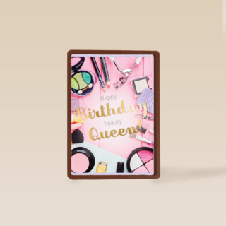 Verjaardagskaart tiener meisje Birthday queen makeup