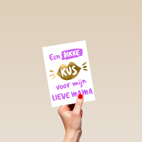 moederdag kaart een dikke kus voor mijn lieve mama