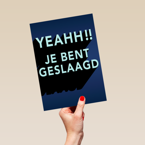geslaagd kaart yeahh je bent geslaagd