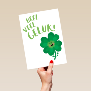 klavertje 4 wenst je veel geluk