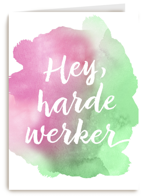 Kaart Hallmark | Secretaressedag | Harde Werker Op Aquarel