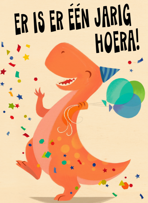 er is een jarig t rex hoera