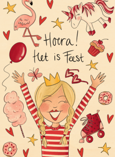 meisjesverjaardag hoera het is feest vandaag