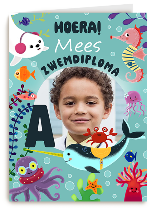 Fotokaart Zwemdiploma | Fotokaart Hallmark | Zwemdiploma | Zwemdiploma Kaart Met Foto En Naam
