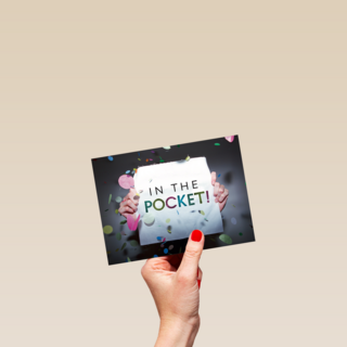 party decorations kaart met de tekst in the pocket