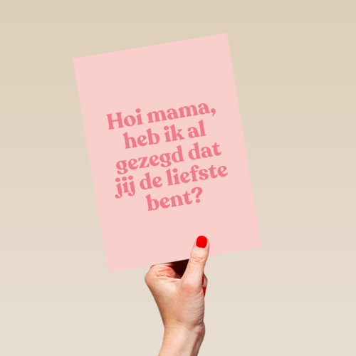 moederdag kaart hip de liefste