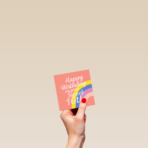 happy birthday 16 met deze regenboog