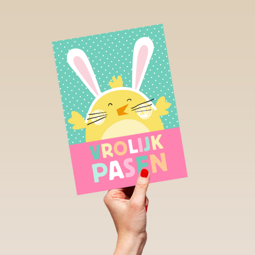 pasen kaart klassiek vrolijke paashaas
