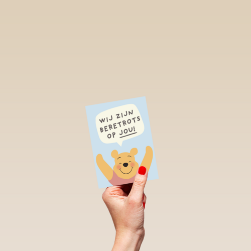 goed gedaan kaart winnie de pooh wij zijn beretrots op jou