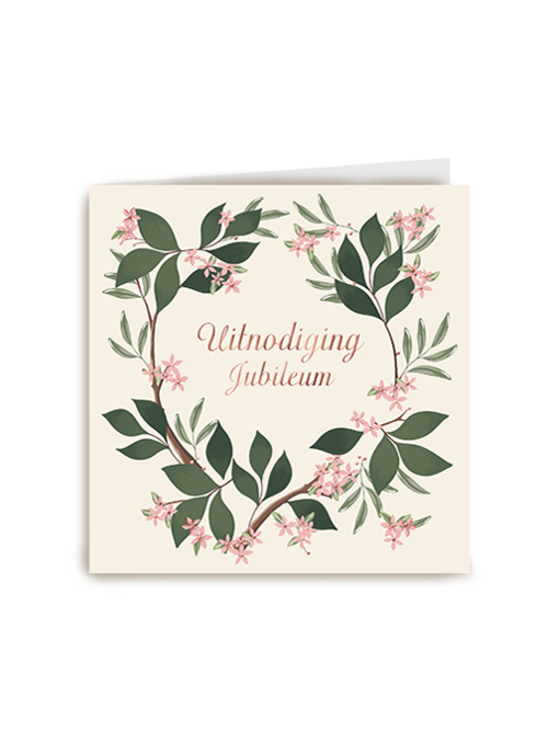 Kaart Hallmark | Feest | Uitnodiging Jubileum Bloemenkrans