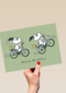 Snoopy verjaardagskaart fiets