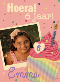 Verjaardag Polaroid Cupcake