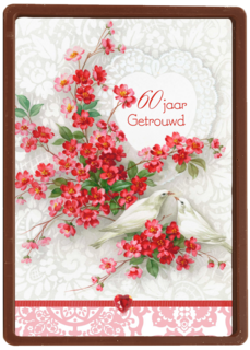 tak met rode bloemen en duiven