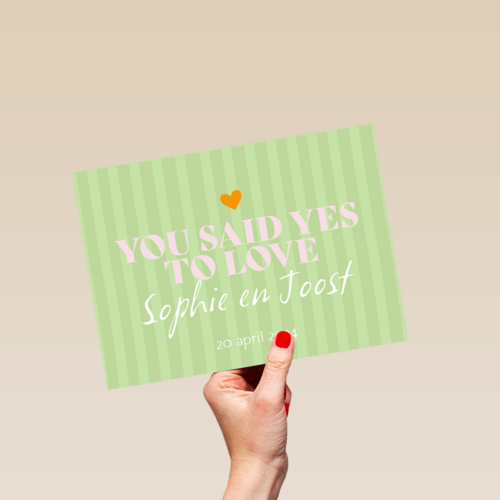You said yes to love text editable