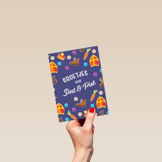 groetjes van sint en piet met veel strooigoed
