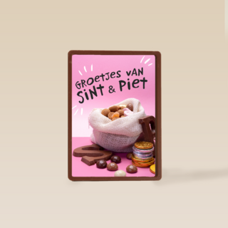 Sinterklaaskaart Groetjes van Sint en piet Snoepgoed