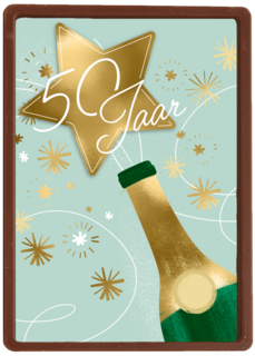 Verjaardagskaart 50 jaar champagne