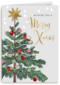 kerstkaart met kerstboom merry x mas