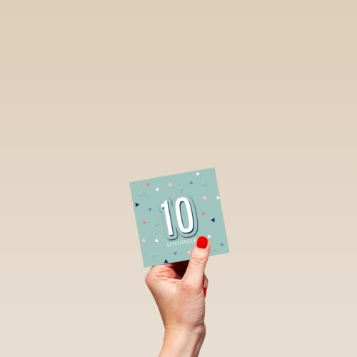 verjaardag kaart stijlvol leeftijd 10