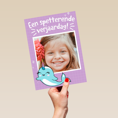 een spetterende narwal verjaardag voor jou