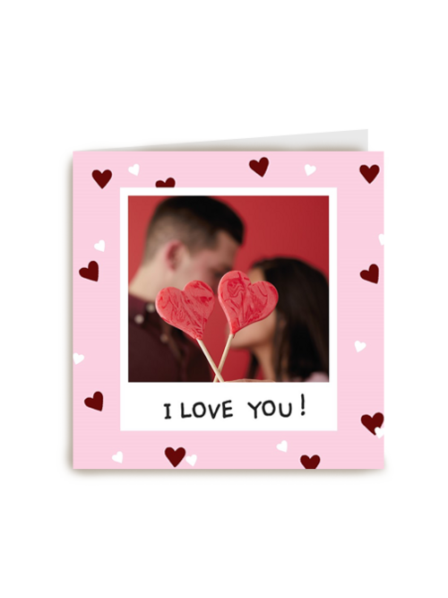 valentijnskaart foto i love you hartjes