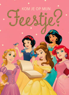 Uitnodiging kinderfeestje Disney prinsessen