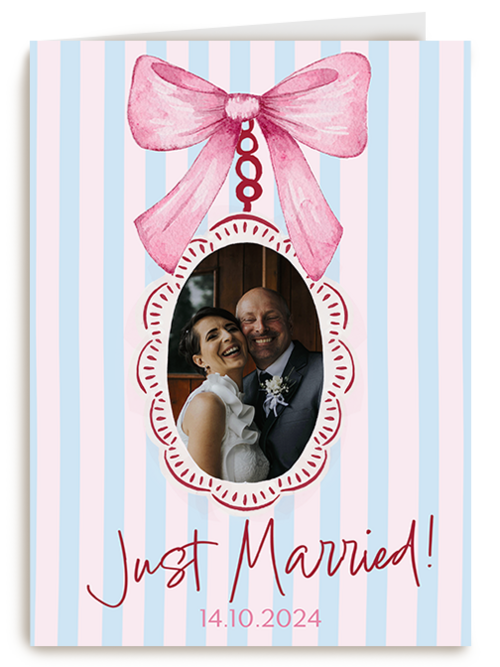 Fotokaart Felicitatie Huwelijk | Fotokaart Hallmark | Felicitatie Huwelijk | Just Married Fotokaart Strik