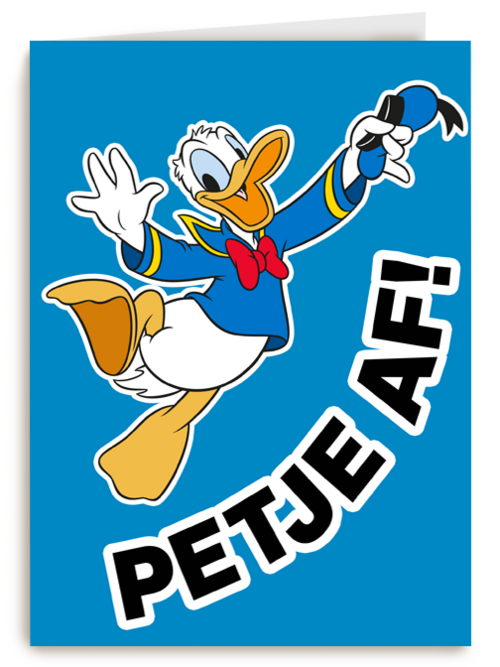 Complimentkaart Donald Duck petje af
