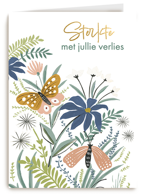 Kaart Hallmark | Condoleance Kaarten Herinnering | Condoleance Sterkte Vlinder Bloemen Libelle