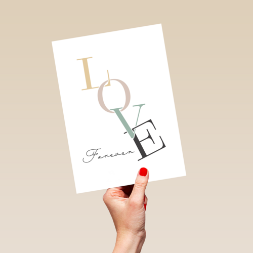 een trouwkaart met de quote love forever