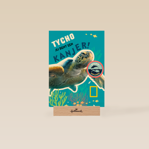 verjaardag kaart schildpad