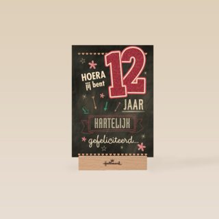 verjaardag leeftijden krijtbord 12
